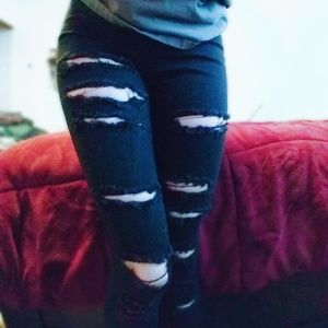 Fashion Nova Slash and Burn Distressed jeans